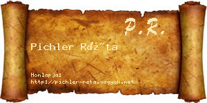 Pichler Réta névjegykártya